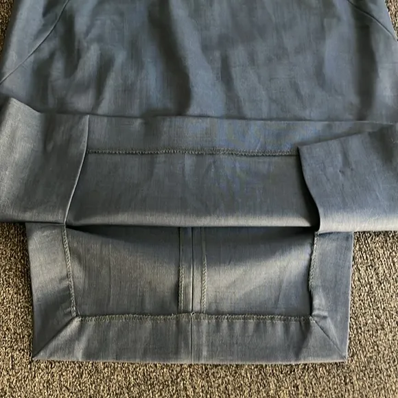 THEORY GOLDA TAILOR PENCIL SKIRT NAVY DOUBLE SLIT BACK WOOL BLEND STRETCH SZ 4