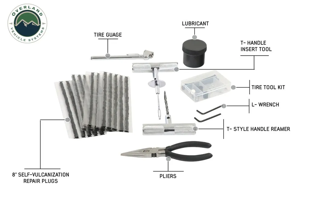 Tire Plug Repair Kit 53 Piece Off Road Grade Truck, Jeep Off Road, RV, Trailers Overland Vehicle Systems