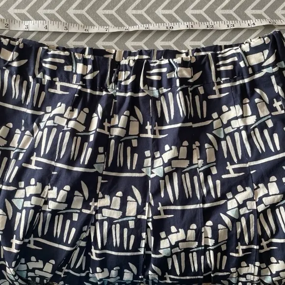 Tory Burch Navy A-Line Pleated Skirt, Women Size 8