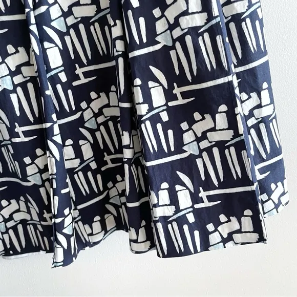 Tory Burch Navy A-Line Pleated Skirt, Women Size 8