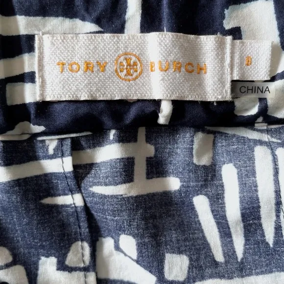 Tory Burch Navy A-Line Pleated Skirt, Women Size 8
