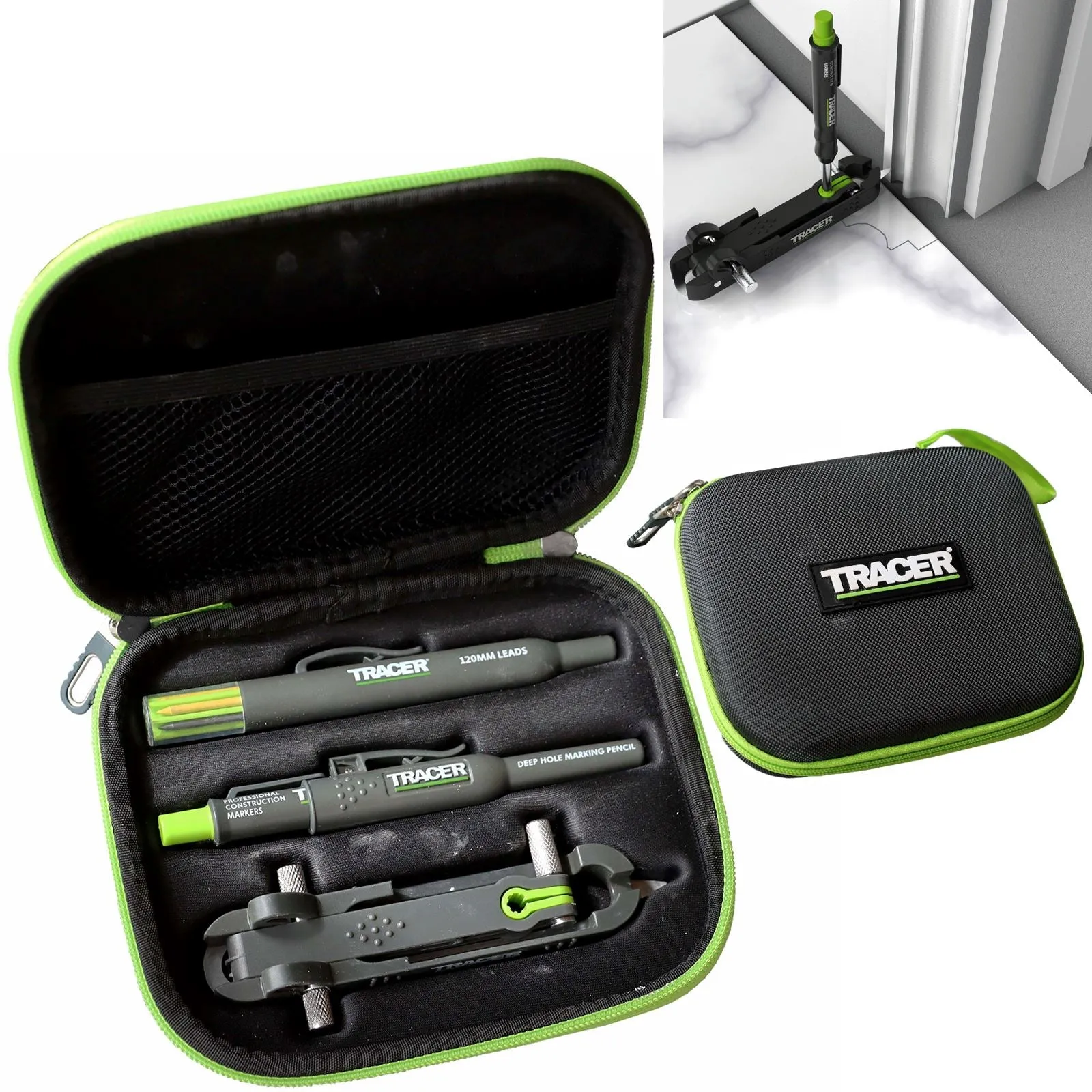 TRACER Pro Scribe Tool Deep Hole Pencil and 6 Replacement Lead Holster