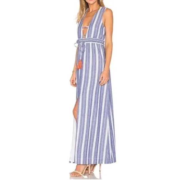 Tularosa Revolve Maxi Dress Blue White Small