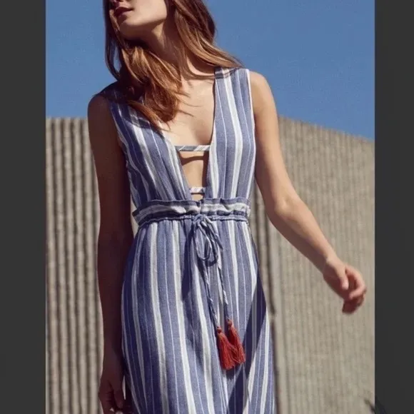 Tularosa Revolve Maxi Dress Blue White Small