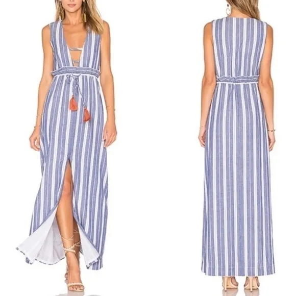 Tularosa Revolve Maxi Dress Blue White Small