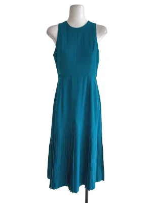 Turqoise Long Pleated End Dress