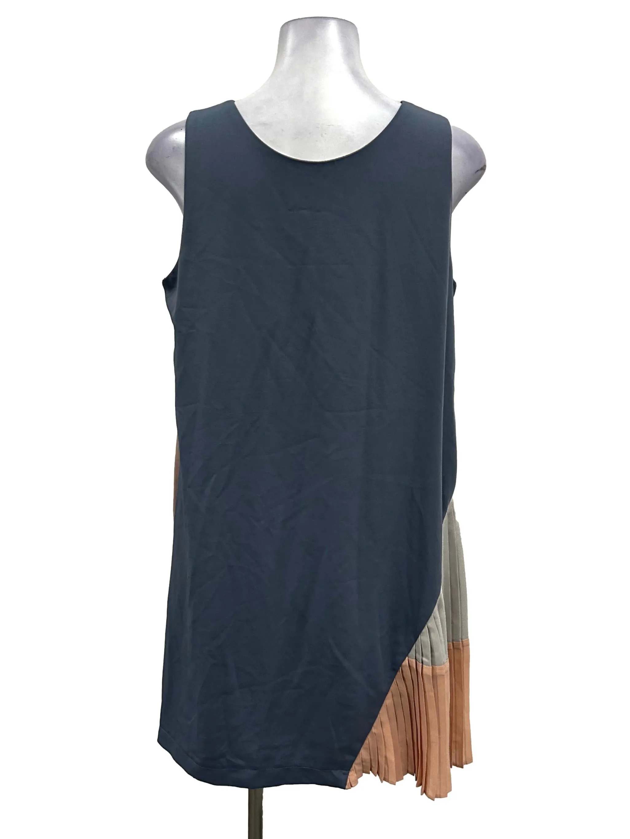 Two Toned Pleated Shift Dress