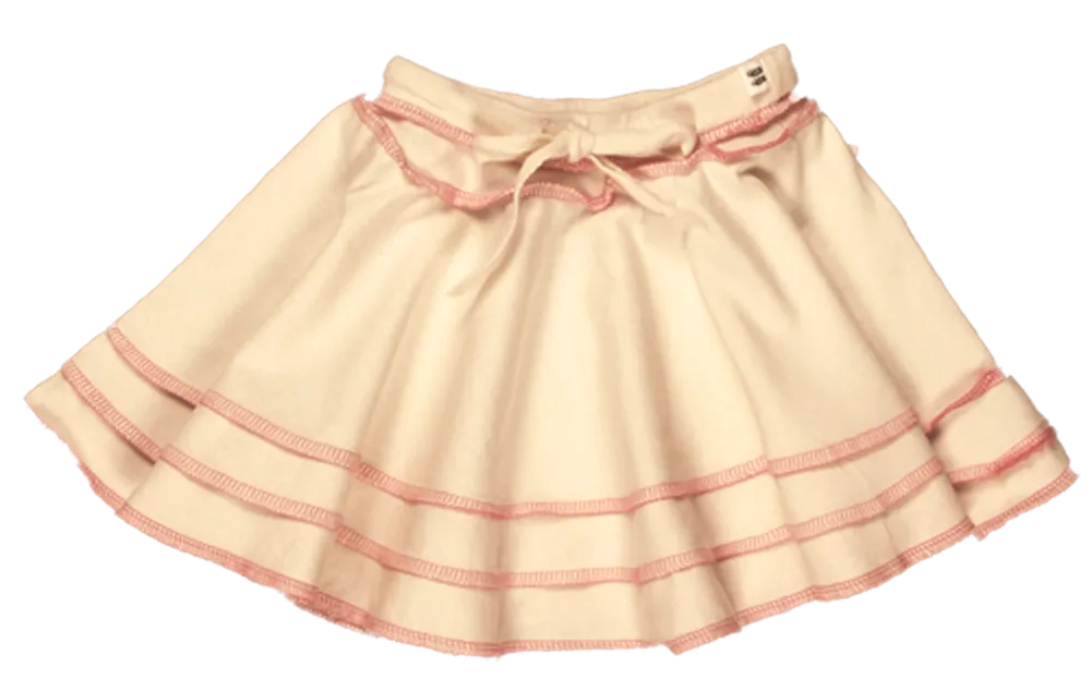 TwOOwls Natural/Pink Baby ChaCha Skirt -100% organic cotton