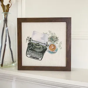 Typewriter Coffee - Framed Sign