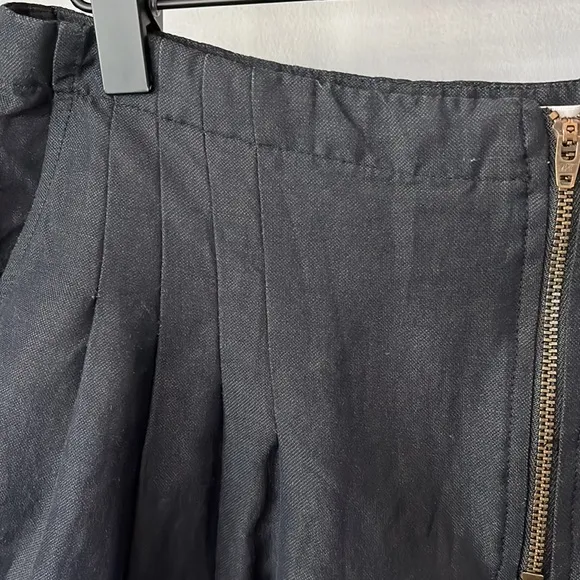Ulla Johnson Black Pleated Zipper Mini Shorts
