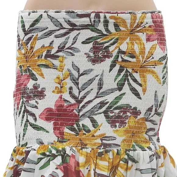 Urban Outfitters UO Nikita Floral Mini Skirt Cotton Smocked Ruffle S New