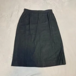 Valentino black pleated lined above knee fitted a-line pencil skirt