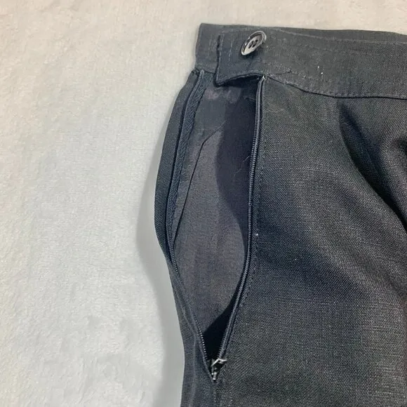 Valentino black pleated lined above knee fitted a-line pencil skirt