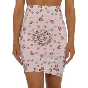 Vibrant Floral Pattern Womens Mini Skirt