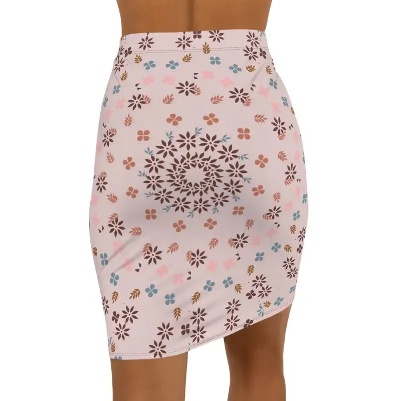 Vibrant Floral Pattern Womens Mini Skirt