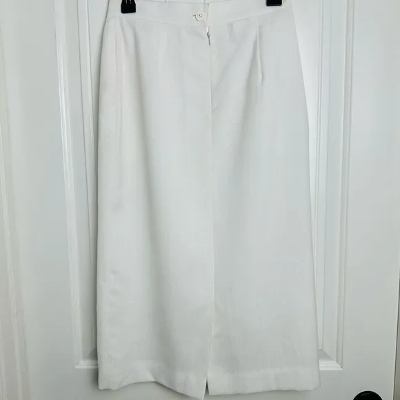 Vintage 1970 Prophecy crisp white high waisted pencil skirt size 10