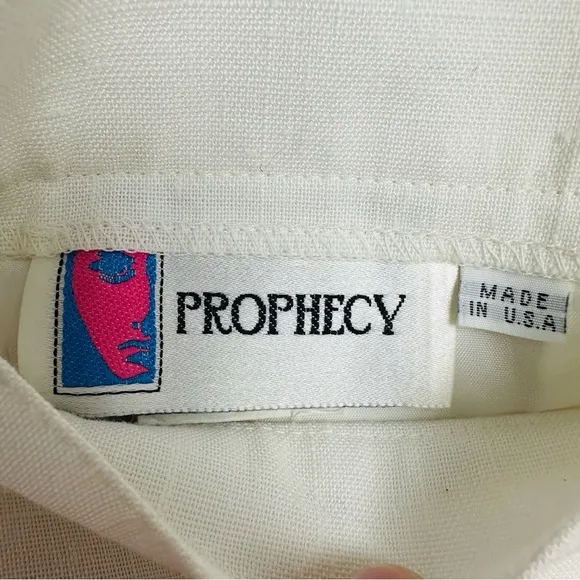 Vintage 1970 Prophecy crisp white high waisted pencil skirt size 10