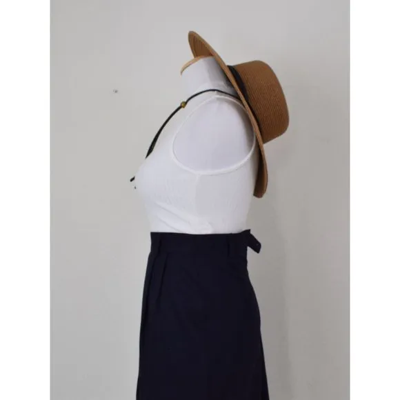 Vintage 90s Navy Rayon/Linen Pencil Skirt by JH Collectibles Petites size 2 | 24