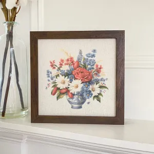 Vintage Daisy Vase - Framed Sign