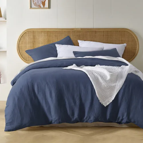 Vintage Design Brilliant Blue French Linen Quilt Cover Set