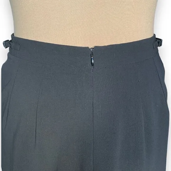 Vintage Giorgio Armani Classico Skirt Black High Waisted Tailored Pencil Wool
