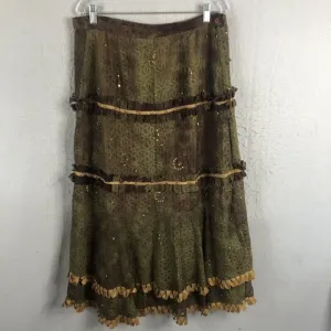 Vintage Molato Maxi Skirt Women M Fairy Y2K Mermaid Core Mesh Overlay Boho Artsy