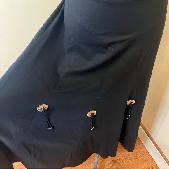 Vintage Western Embellished Boho Maxi Circle Elastic Waist Women’s Skirt