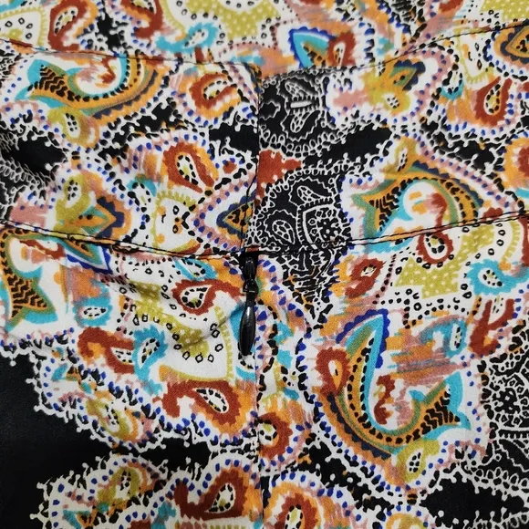 W118 by Walter Baker Pleated Paisley Print Mini Skirt Large Multicolor