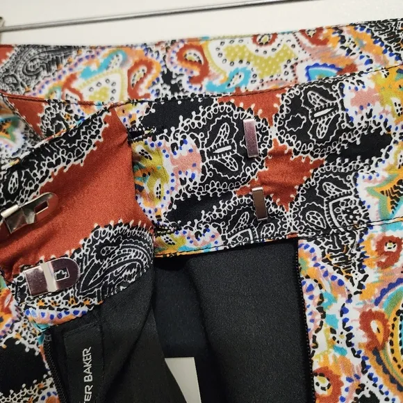 W118 by Walter Baker Pleated Paisley Print Mini Skirt Large Multicolor