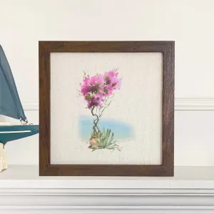 Watercolor Bougainvillea - Framed Sign
