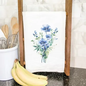 Watercolor Indigo Bouquet - Cotton Tea Towel