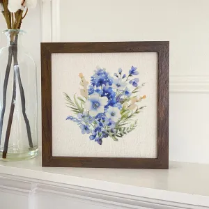 Watercolor Indigo Bunch - Framed Sign