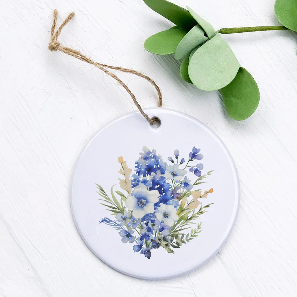 Watercolor Indigo Bunch - Ornament