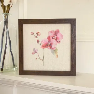 Watercolor Pink Orchid - Framed Sign