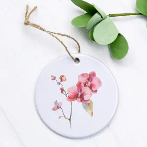 Watercolor Pink Orchid - Ornament