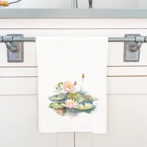 Watercolor Water Lilies - Cotton Tea Towel
