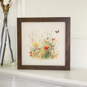 Watercolor Wildflower Grass - Framed Sign