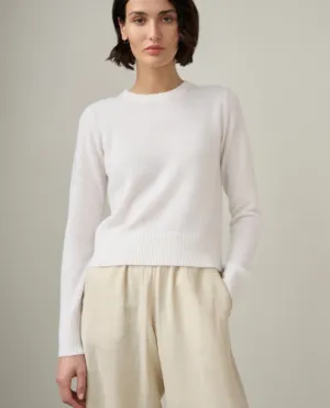 WHITE & WARREN CASHMERE SHRUNKEN CREW