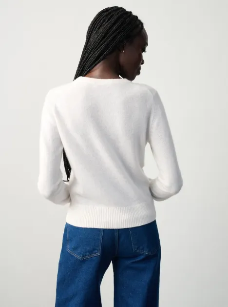 WHITE & WARREN CASHMERE SHRUNKEN CREW