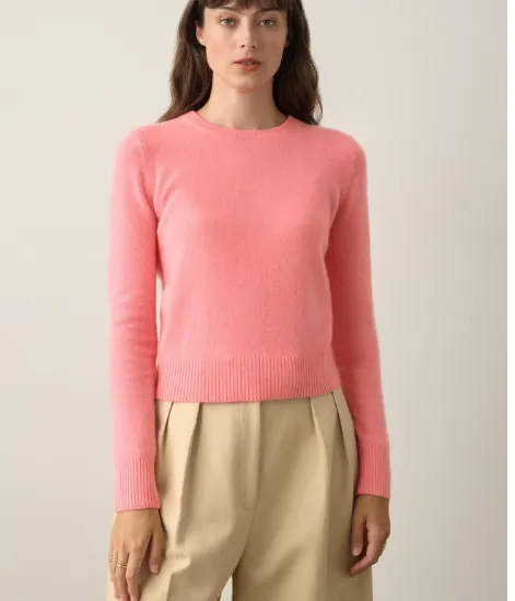 WHITE & WARREN CASHMERE SHRUNKEN CREW