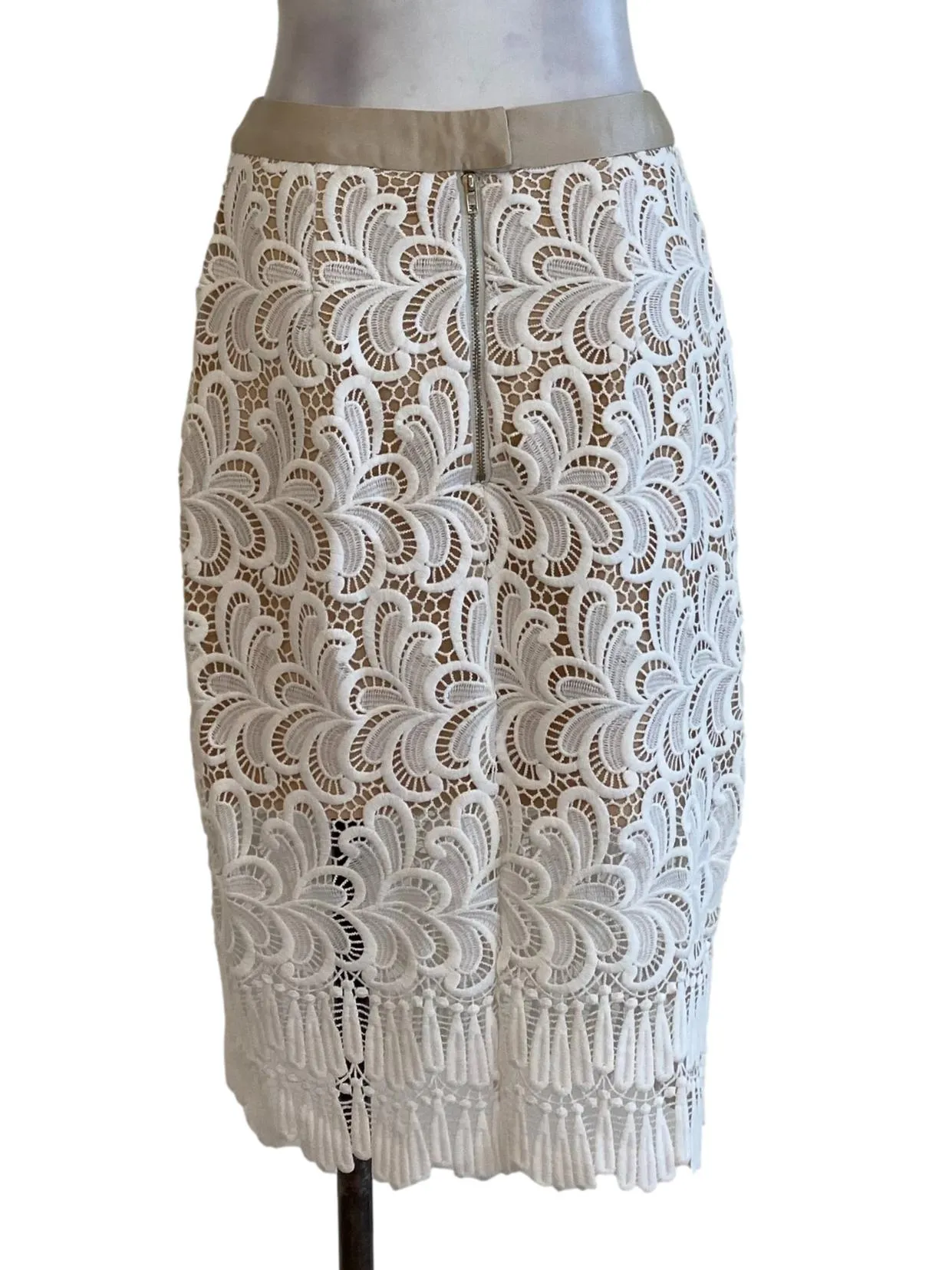 White Floral Laced Skirt