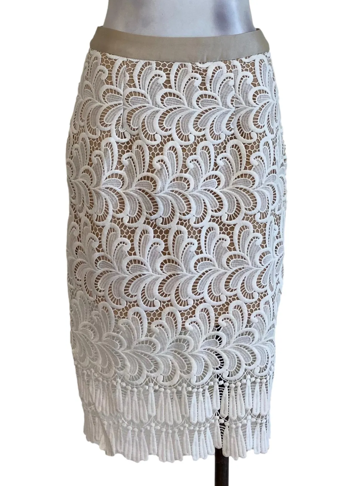 White Floral Laced Skirt