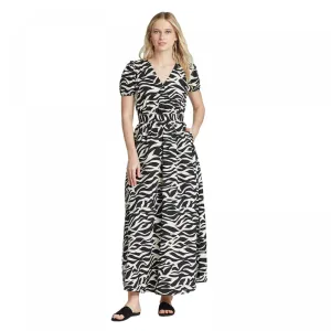 Who What Wear Women's Animal Print Short Sleeve Tiered Maxi Dress