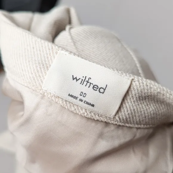 WILFRED Juliet Skirt Pleated Wool Mini Birch Herring 00 XXS Aritzia