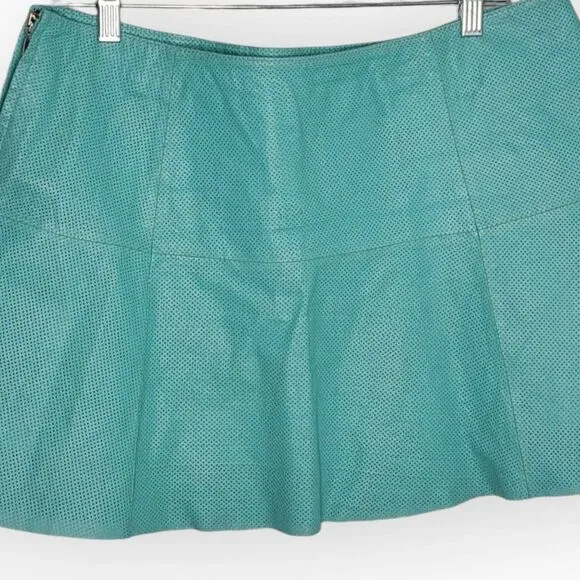 Wilsons Leather Maxima Vintage 90's Early Y2K Genuine Leather Pleated Micro Mini
