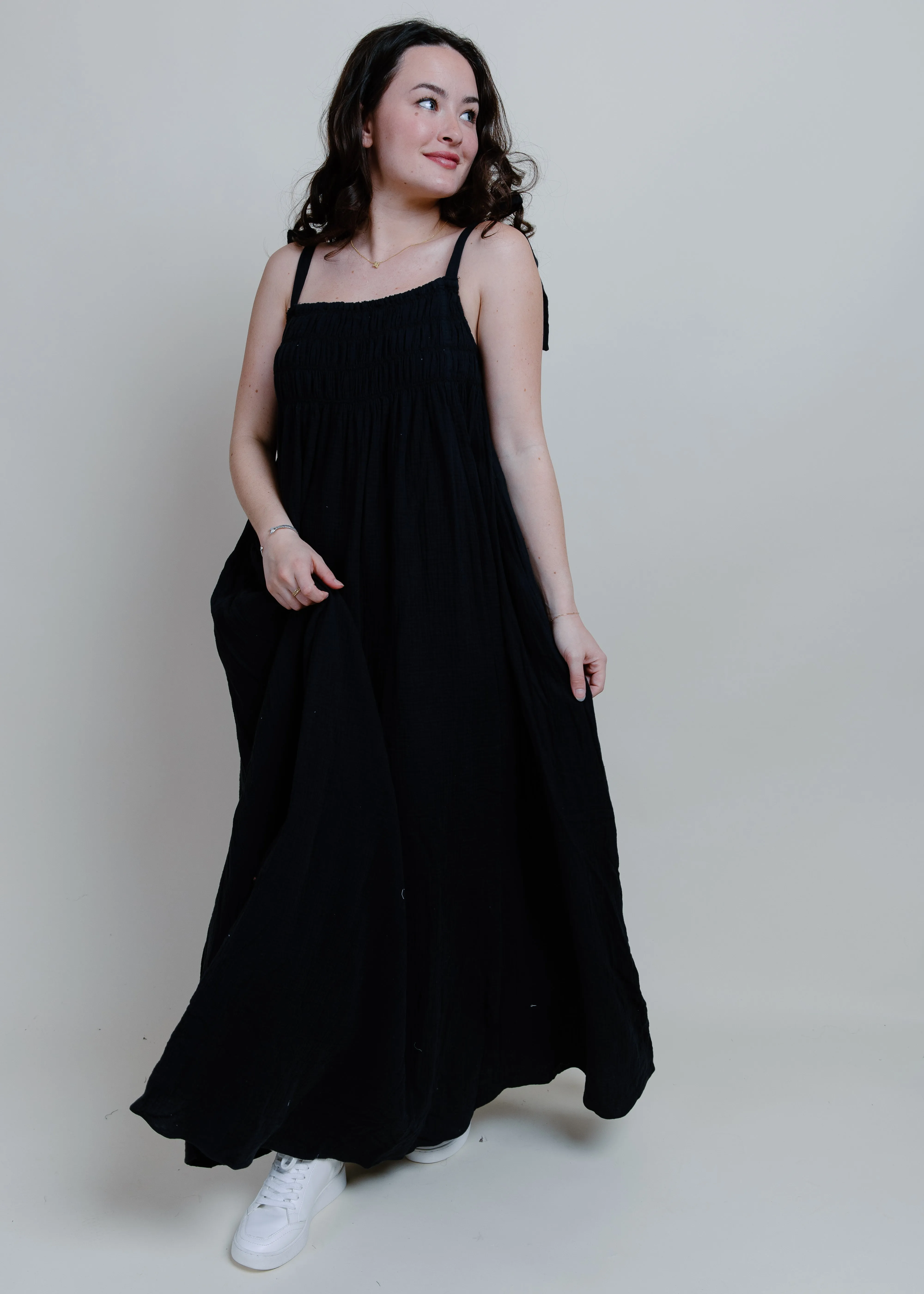 With The Tide Maxi Dress - Black