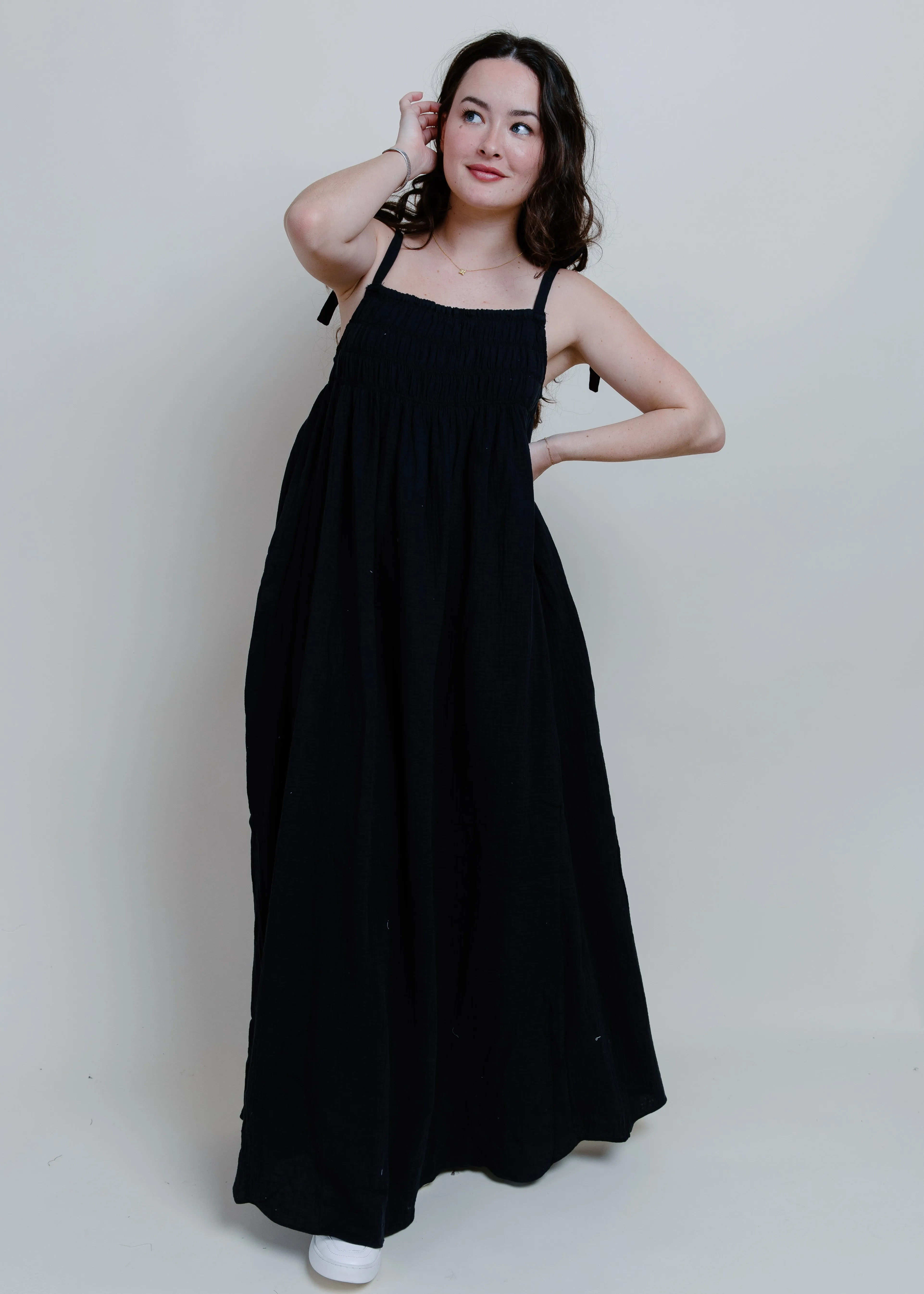 With The Tide Maxi Dress - Black