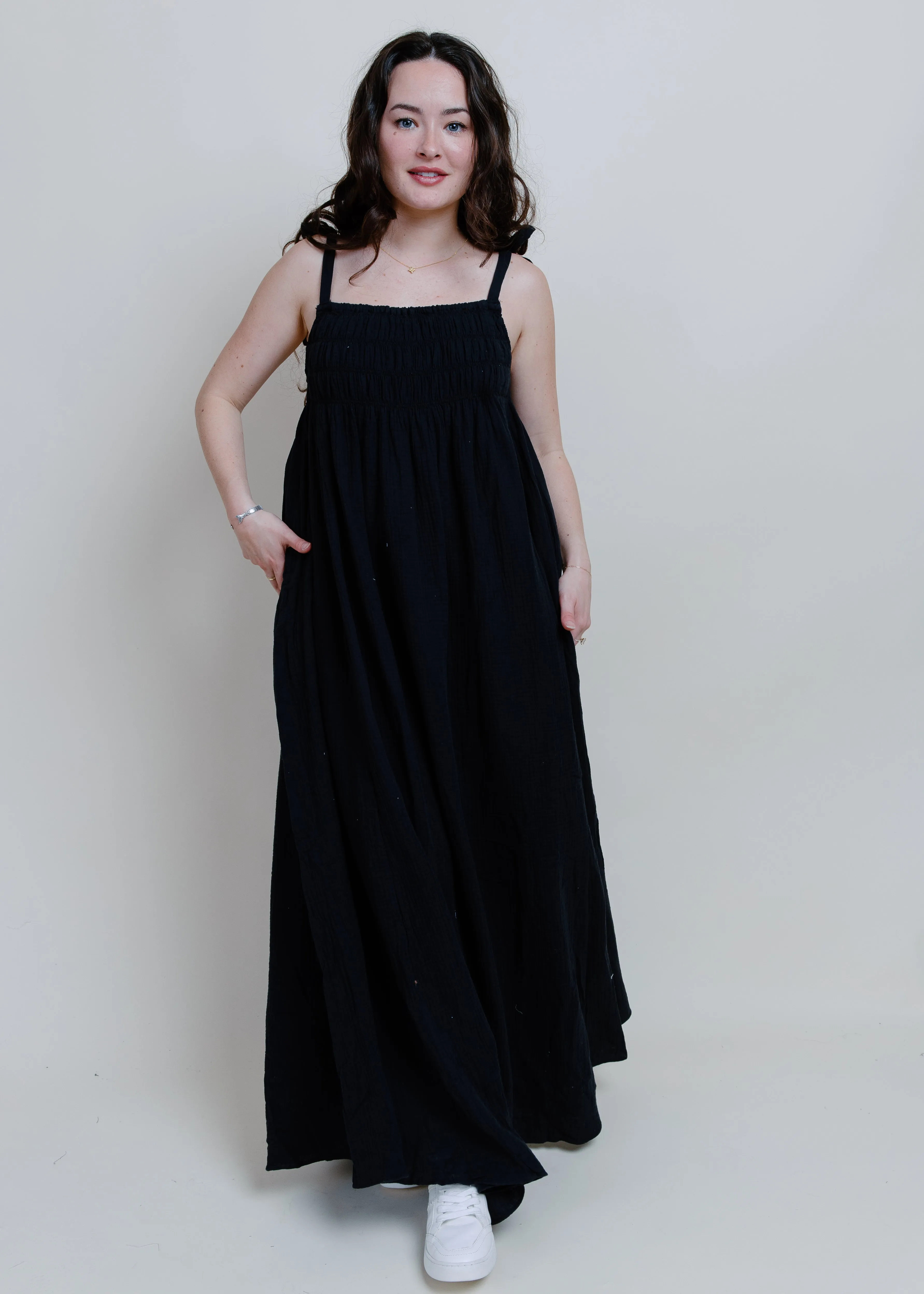 With The Tide Maxi Dress - Black