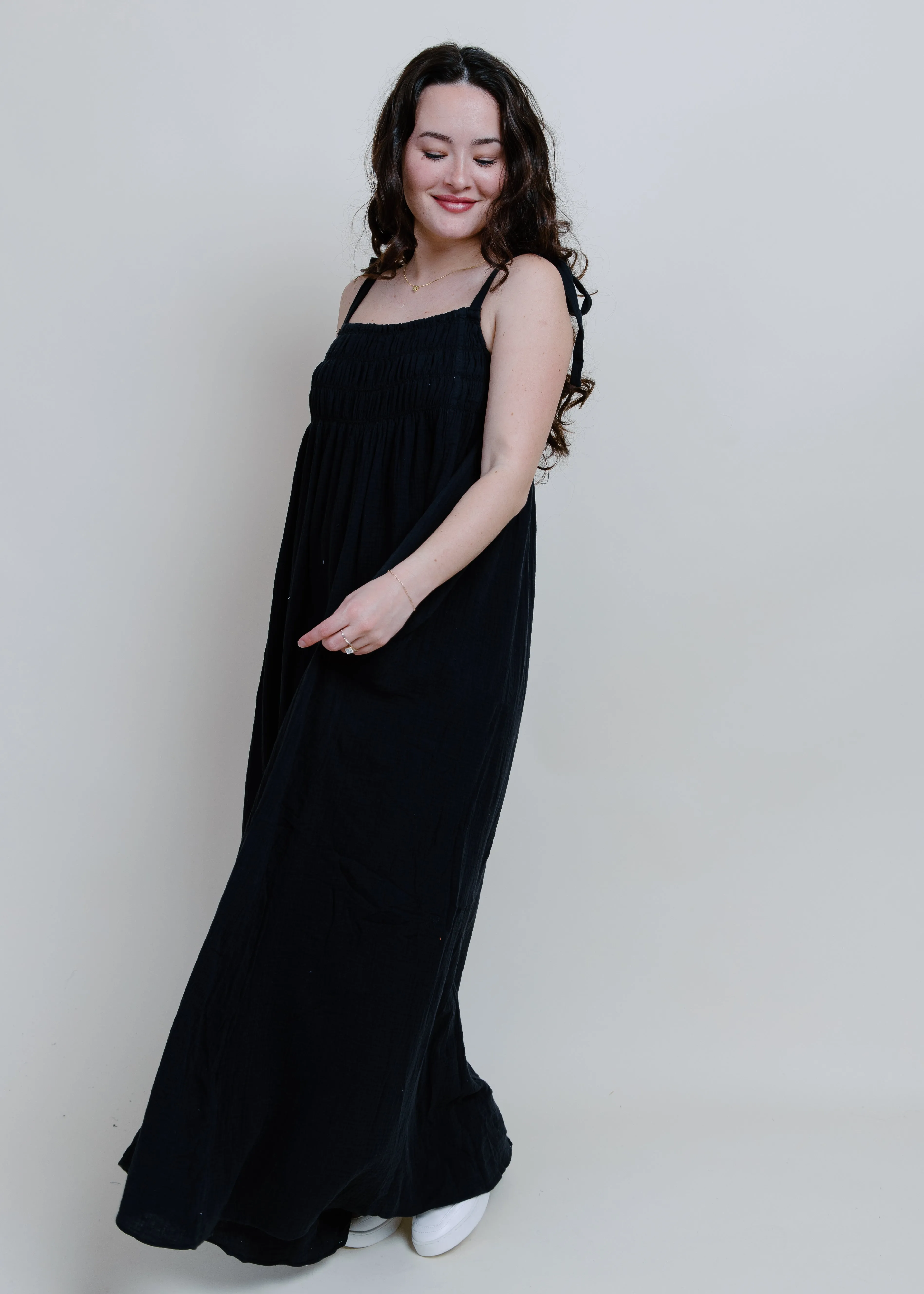 With The Tide Maxi Dress - Black