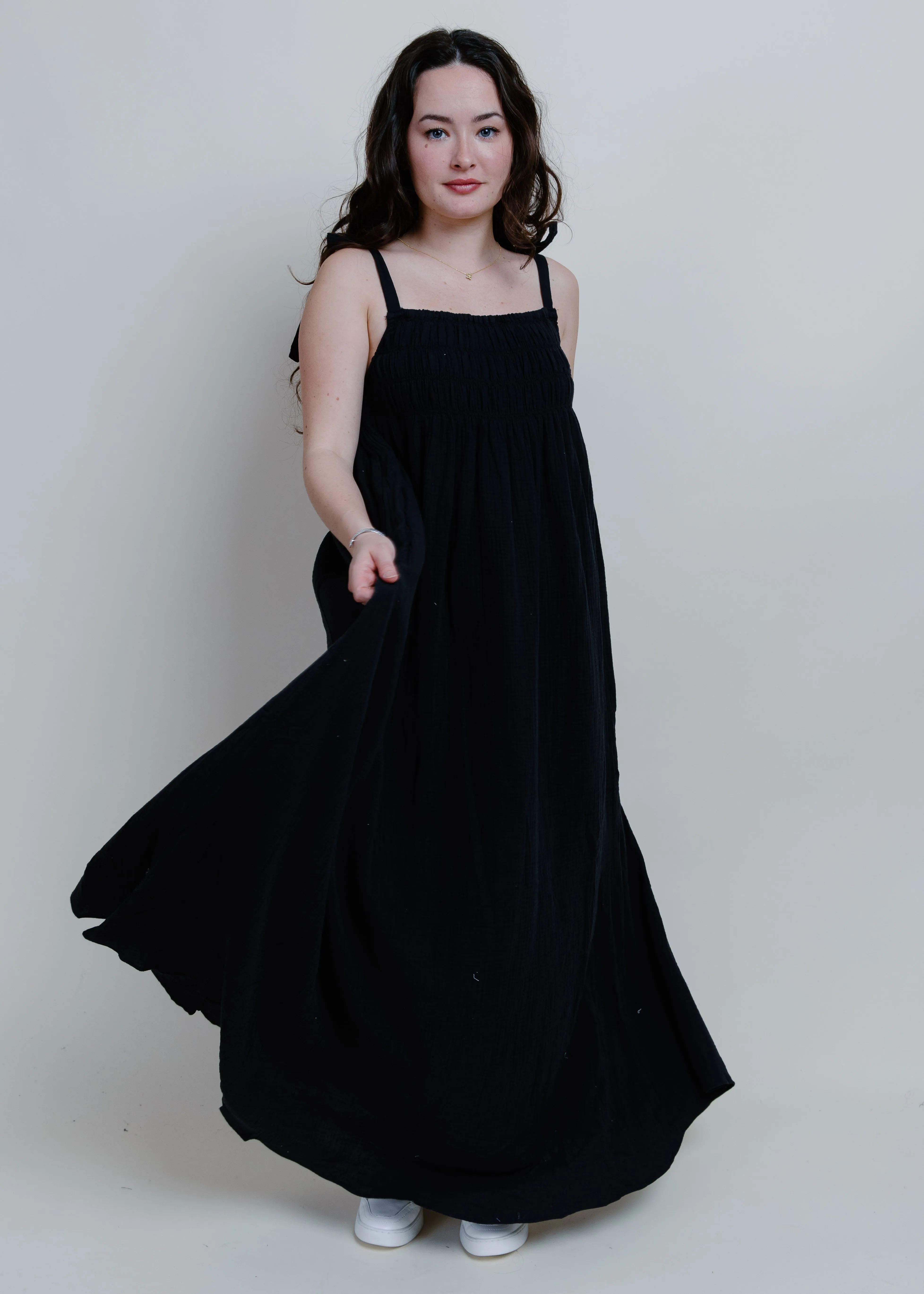 With The Tide Maxi Dress - Black